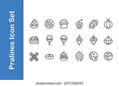 Iconos de Pralines con colecciones de Vector. 