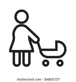 Pram, baby, stroller icon vector image. Can also be used for activities. Suitable for use on web apps, mobile apps and print media.
