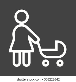 Pram, baby, stroller icon vector image. Can also be used for activities. Suitable for use on web apps, mobile apps and print media.