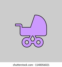 Pram baby vector