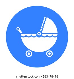 Pram black icon. Illustration for web and mobile design.