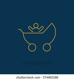 pram with a child icon