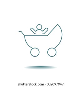 pram with a child icon