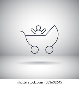 pram with a child icon
