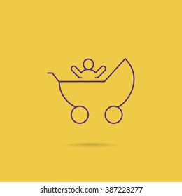 pram with a child icon