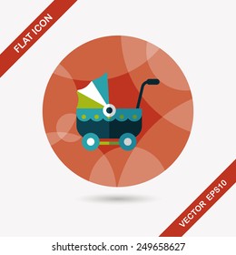 Pram flat icon with long shadow,eps10