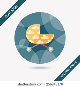 Pram flat icon with long shadow,eps10