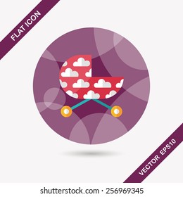 Pram flat icon with long shadow,eps10