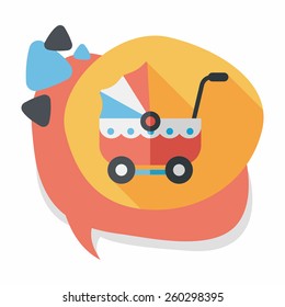 Pram flat icon with long shadow,eps10