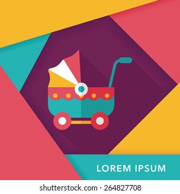 Pram flat icon with long shadow,eps10