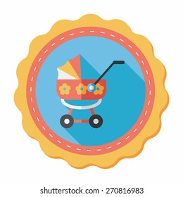 Pram flat icon with long shadow,eps10