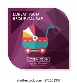 Pram flat icon with long shadow,eps10