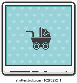Pram flat vector icon.