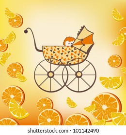 pram and fruits