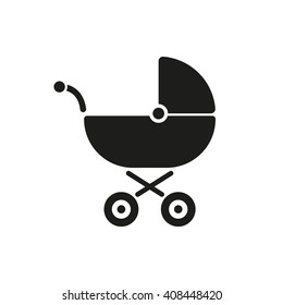 Pram icon. Baby buggy vector design. Baby carriage symbol. web. graphic. JPG. AI. app. logo. object. flat. image. sign. eps. art. picture - stock vector