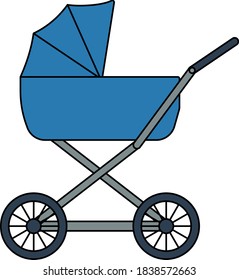 Pram Icon. Editable Outline With Color Fill Design. Vector Illustration.