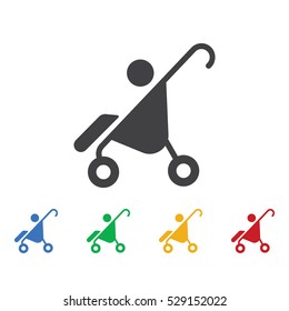 Pram icon. Family set of icons