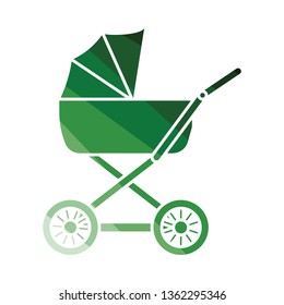Pram icon. Flat color design. Vector illustration.