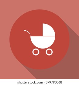 Pram icon. Flat design style eps 10