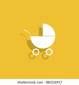 Pram icon. Flat design style eps 10