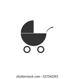 Pram icon flat. Illustration isolated vector sign symbol