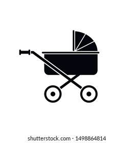 Pram icon. Flat vector illustration on white background. EPS 10