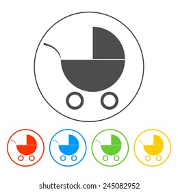 Pram icon. Flat vector illustrator Eps 10