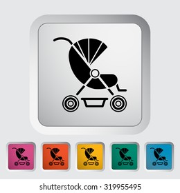 Pram icon. Flat vector related icon for web and mobile applications. It can be used as - logo, pictogram, icon, infographic element. Vector Illustration.