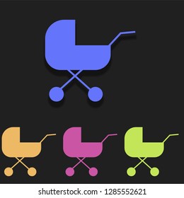 pram icon in multi color. Simple glyph vector of Ban set for UI and UX, website or mobile application on white background