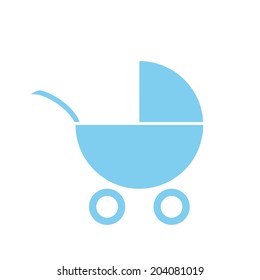 Pram icon on white background. Vector illustration.