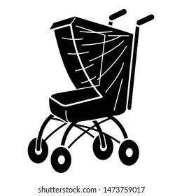 Pram icon. Simple illustration of pram vector icon for web design isolated on white background