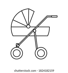 pram icon. Stroller, carriage vector icon on white background. vector illustration