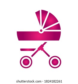 pram icon. Stroller, carriage vector icon on white background. vector illustration