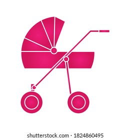 pram icon. Stroller, carriage vector icon on white background. vector illustration
