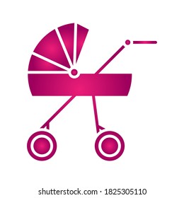 pram icon. Stroller, carriage vector icon on white background. vector illustration