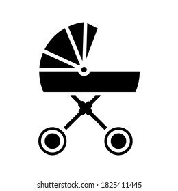 pram icon. Stroller, carriage vector icon on white background. vector illustration