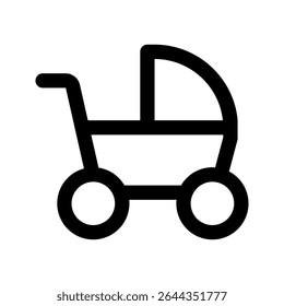 ícone do carrinho. Stroller, ícone de vetor de carruagem sobre fundo branco. ilustração de vetor