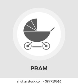 Pram icon vector. 