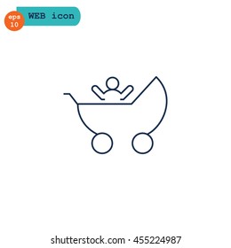  Pram icon vector .