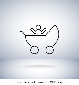  Pram icon vector .