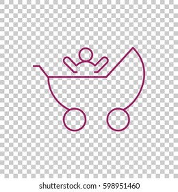  Pram icon vector .