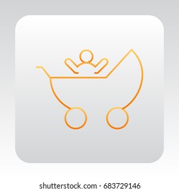  Pram icon vector .