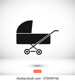 pram icon, vector best flat icon, EPS