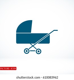 pram icon, vector best flat icon, EPS