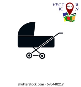 pram icon, vector best flat icon, EPS