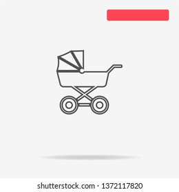 Pram icon. Vector concept illustration for design.
