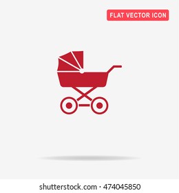 Pram icon. Vector concept illustration for design.