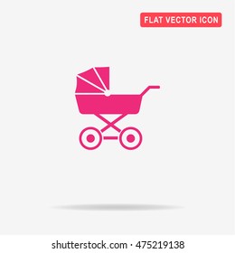 Pram icon. Vector concept illustration for design.