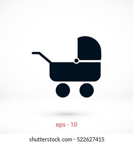 Pram icon vector, flat design best vector icon