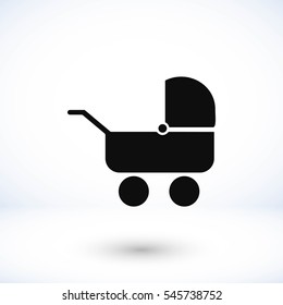 Pram icon vector, flat design best vector icon